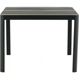 Highlight Esstisch Togo Venture Design - Aluminium/Teak - 150x90 cm - Schwarz