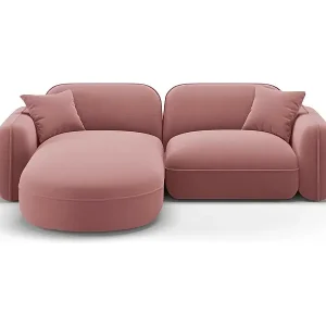 Neue Kollektion CXL by Christian Lacroix - 3-Sitzer modulares Ecksofa links "Lucien" Sitzer aus Samt lachs - 230x165x70cm