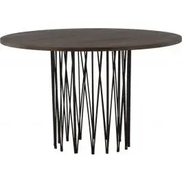 Runder Esstisch Stone Venture Design - MDF-Furnier - ⌀120 cm - Braun/Schwarz Highlight