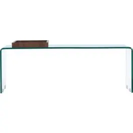 Schneller Versand Couchtisch Telemark Venture Design - Glas, mit Holztablett - 110x50x38 cm - Transparent
