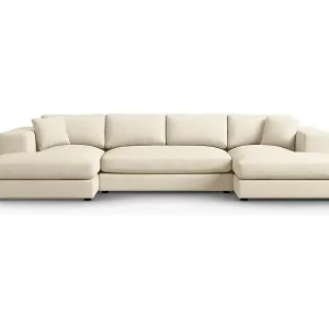 Sofort Bestellen CXL by Christian Lacroix - 5-Sitzer Panoramasofa "Tendance" Sitzer aus Cord leichtes beige - 344x170x72cm
