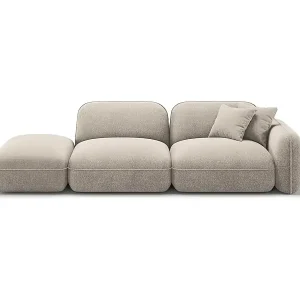 Saisonangebot CXL by Christian Lacroix - 3-Sitzer modulares Sofa links "Lucien" Sitzer aus Samt dunkelbeige - 295x90x70cm