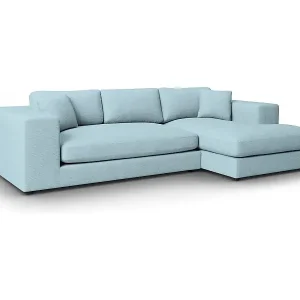 CXL by Christian Lacroix - 5-Sitzer Ecksofa rechts "Tendance" Sitzer aus Cord hellblau - 282x174x72cm Gratis Versand