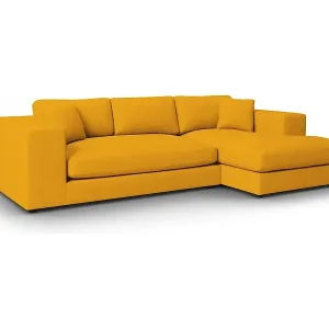 CXL by Christian Lacroix - 5-Sitzer Ecksofa rechts "Tendance" Sitzer aus Cord gelb - 282x174x72cm Schnäppchen