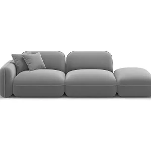 Aktuell CXL by Christian Lacroix - 3-Sitzer modulares Sofa rechts "Lucien" Sitzer aus Samt hellgrau - 295x90x70cm
