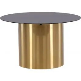 Jetzt Bestellen Couchtisch Ystad Venture Design - Glas und Messing - ⌀80 cm - Schwarz