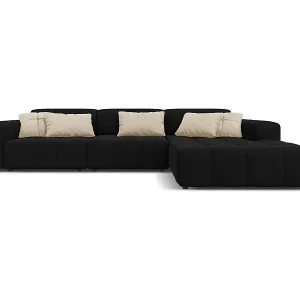 CXL by Christian Lacroix - 4-Sitzer Ecksofa rechts "Luc" Sitzer aus Samt schwarz - 284x166x70cm Billig