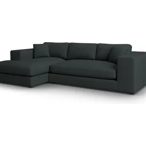 Neuheit CXL by Christian Lacroix - 5-Sitzer Ecksofa links "Tendance" Sitzer aus Cord schwarz - 282x174x72cm