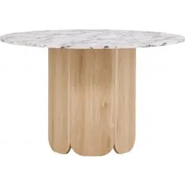 Runder Esstisch Tekla Venture Design - MDF Calacatta-Look - Ø120x75 cm - Hellgrau Angebot