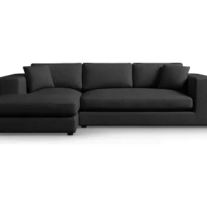CXL by Christian Lacroix - 5-Sitzer Ecksofa links "Tendance" Sitzer aus strukturiertem Stoff schwarz - 282x174x72cm Knallerangebot