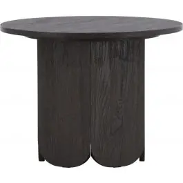 Zertifiziert Couchtisch Tekla Venture Design - MDF mit schwarzem 3D-Papier - Ø 60 cm - Schwarz