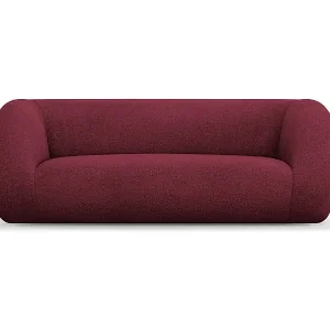 Cosmopolitan Design - 2-Sitzer Sofa "Essen" aus Boucle burgundfarben - 210x95x86cm Expressversand