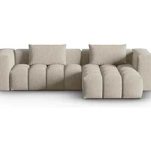 CXL by Christian Lacroix - 3-Sitzer modulares Ecksofa rechts "Lorella" Sitzer aus strukturiertem Stoff sand - 260x145x70cm Direkt Vom Hersteller