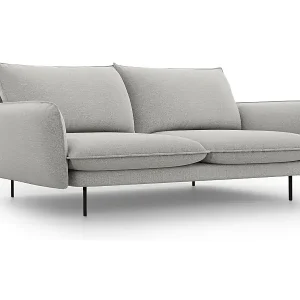 Jetzt Bestellen Cosmopolitan Design - 3-Sitzer Sofa "Vienna" aus strukturiertem Stoff hellgrau - 200x92x95cm
