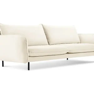 Cosmopolitan Design - 4-Sitzer Sofa "Vienna" aus Samt leichtes beige - 230x92x95cm Garantierte Lieferung