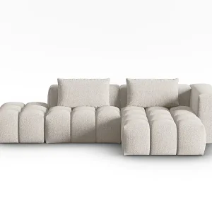 Rabatt CXL by Christian Lacroix - 4-Sitzer modulares Ecksofa rechts "Lorella" Sitzer aus strukturiertem Stoff beige - 265x145x70cm