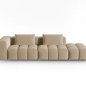 Bestseller CXL by Christian Lacroix - 3-Sitzer modulares Sofa rechts "Lorella" Sitzer aus Samt sand - 265x85x70cm