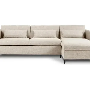 Direkt Vom Hersteller CXL by Christian Lacroix - 4-Sitzer ausklappbares Ecksofa rechts mit Container "Yanis" Sitzer aus strukturiertem Stoff beige - 260x170x80cm