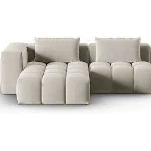 Finale Aktion CXL by Christian Lacroix - 3-Sitzer modulares Ecksofa links "Lorella" Sitzer aus Samt Ecru - 205x145x70cm