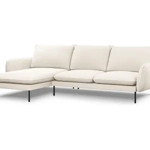Cosmopolitan Design - 5-Sitzer Ecksofa links "Vienna" aus Boucle beige - 255x170x95cm Nur Für Kurze Zeit