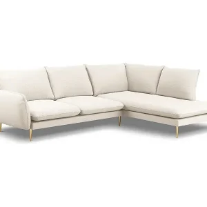 Cosmopolitan Design - 6-Sitzer Ecksofa rechts "Vienna" aus Boucle beige - 275x185x95cm Sofort Bestellen