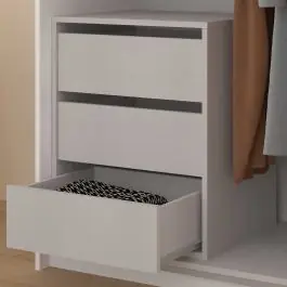 Markenware Schubladenblock für Kleiderschränke Swings - 50x40x60cm - 3 Schubladen - Leinen