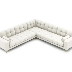 Cosmopolitan Design - 6-Sitzer wendbares Ecksofa "Bali" aus strukturiertem Stoff leichtes beige - 256x256x75cm Markenware