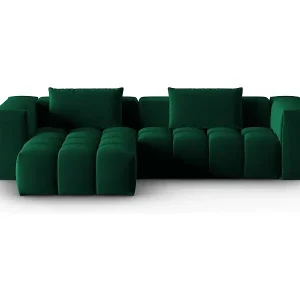 CXL by Christian Lacroix - 3-Sitzer modulares Ecksofa links "Lorella" Sitzer aus Samt flaschengrün - 260x145x70cm Sofort Bestellen