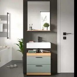 Badezimmerkombination Scout Xonox - Sagegrün & Artisan Eiche - 60x191x34 cm Sofort Bestellen