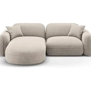 Direkt Vom Hersteller CXL by Christian Lacroix - 3-Sitzer modulares Ecksofa links "Lucien" Sitzer aus Samt dunkelbeige - 230x165x70cm