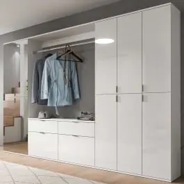 Kleiderschrank Projekt X Xonox - Weiß Hochglanz - 273x193x34 cm Neu Im Sortiment