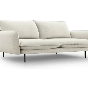 Direktkauf Cosmopolitan Design - 4-Sitzer Sofa "Vienna" aus strukturiertem Stoff leichtes beige - 230x92x95cm