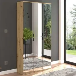 Abverkauf Kleiderschrank Projekt X Emob - Artisan Oak - 91x193x34 cm - Spiegeltüren