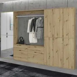 Kleiderschrank Projekt X Emob - Artisan Oak - 273x193x34 cm - Naturholzoptik Versand Am Gleichen Tag