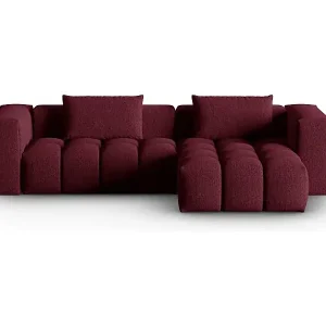 CXL by Christian Lacroix - 3-Sitzer modulares Ecksofa rechts "Lorella" Sitzer aus strukturiertem Stoff burgundfarben - 260x145x70cm Kostenloser Versand