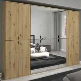 Must-Have Kleiderschrank Projekt X Emob – Artisan Oak – 244x193x34 cm – mit Spiegel