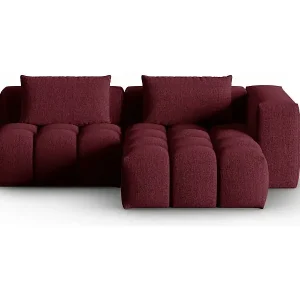 Neu Im Sortiment CXL by Christian Lacroix - 3-Sitzer modulares Ecksofa rechts "Lorella" Sitzer aus strukturiertem Stoff burgundfarben - 205x145x70cm