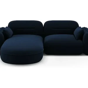 Preisknaller Cosmopolitan Design - 3-Sitzer modulares Ecksofa links "Sydney" aus Samt königsblau - 230x165x70cm