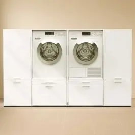 Schränke für Waschküche Linea - 233x67x142cm - 4 Türen und 2 Schubladen - weiß Highlight