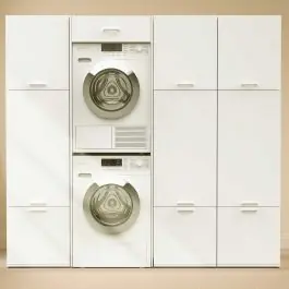 Kostenloser Versand Schränke für Waschküche Linea - 216x67x200cm - 10 Türen - weiß