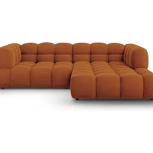 Cosmopolitan Design - 3-Sitzer modulares Ecksofa rechts "Sky" aus Samt terrakotta - 244x162x75cm Heißes Angebot