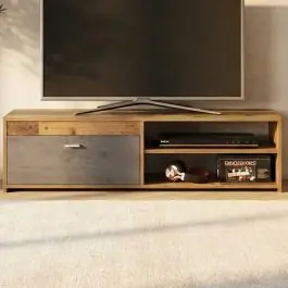 Sale TV-Schrank Gamba - 120x38x32cm - 1 Tür - Eichendekor/Betonoptik