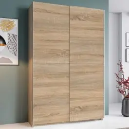 Geprüft Kleiderschrank Belfast - 125x38x195cm - 2 Türen - Eiche Sonoma Dekor