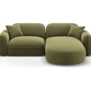 CXL by Christian Lacroix - 3-Sitzer modulares Ecksofa rechts "Lucien" Sitzer aus Samt hellgrün - 230x165x70cm Mega-Angebot
