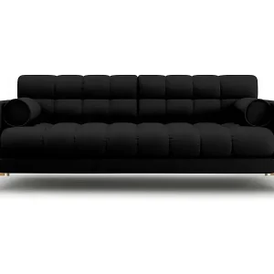Cosmopolitan Design - 3-Sitzer Sofa "Bali" aus strukturiertem Stoff schwarz - 177x92x75cm Jetzt Kaufen