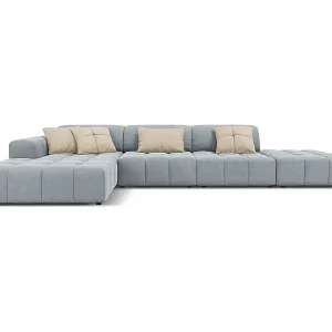 CXL by Christian Lacroix - 5-Sitzer Ecksofa links "Luc" Sitzer aus Samt hellblau - 341x166x70cm Top-Angebot