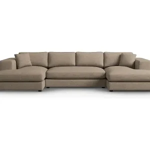 Finale Aktion CXL by Christian Lacroix - 5-Sitzer Panoramasofa "Tendance" Sitzer aus strukturiertem Stoff hellbraun - 344x170x72cm