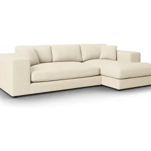 CXL by Christian Lacroix - 5-Sitzer Ecksofa rechts "Tendance" Sitzer aus Cord leichtes beige - 282x174x72cm Kostenloser Versand