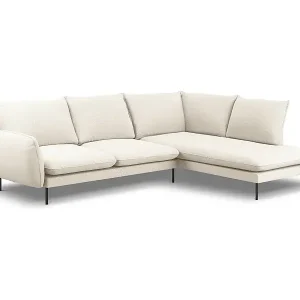 Cosmopolitan Design - 6-Sitzer Ecksofa rechts "Vienna" aus Boucle beige - 275x185x95cm Meistverkauft