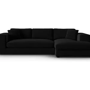CXL by Christian Lacroix - 5-Sitzer Ecksofa rechts "Tendance" Sitzer aus Samt schwarz - 282x174x72cm Garantierte Lieferung